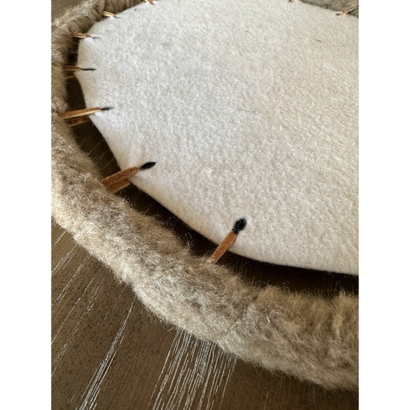 Vintage Native American Art, Set of 2 Buffalo shields on leather by Don Redbird - Picture 8 of 16